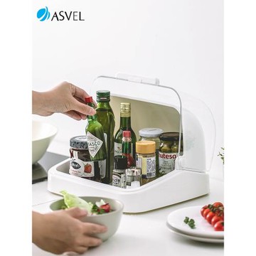 日本進口asvel廚房置物架調味料嬰兒寶寶餐具奶瓶碗筷防塵收納盒