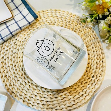 別讓世界改變了你的微笑&用微笑改變世界-330ML清透玻璃馬克杯