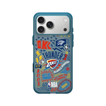 iPhone 17 Pro Max Clear (相機按鈕) 夜幕藍 - NBA - 塗鴉系列-奧克拉荷馬市雷霆 Oklahoma City Thunder - Graffiti