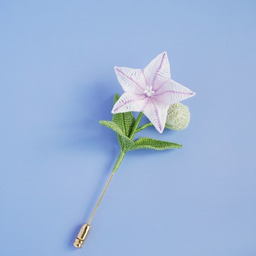 白桔梗別針胸針　花/手工 / 手工編織 / 繡花線