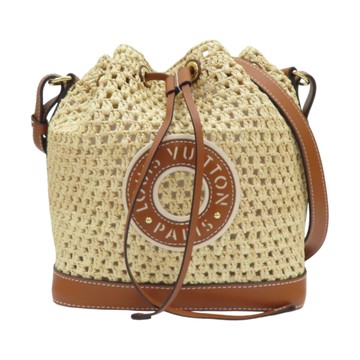 【二手名牌BRAND OFF】LOUIS VUITTON LV 路易威登 棕色 拉菲草 編織 Noe BB 水桶包 肩背包 M24722