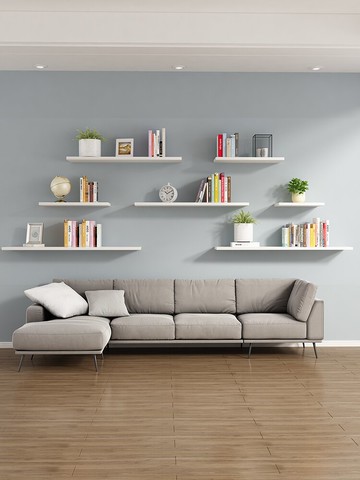 一字板置物架 定做隔板墻壁置物架一字擱板客廳機頂盒壁掛書架衣柜木板層板貨架 【CM2263】