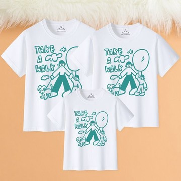 🚀隔日到貨🚀Tee2026新款寬鬆母子裝全家服百搭首選短袖上衣休閒卡通印花厚磅可愛親子裝家庭服情侶裝夏季ins風重磅短袖