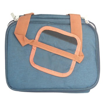 可背可提保溫保冷袋 300D陽離子+Peva  26 x 18 x 28cm  雙層藍  1個