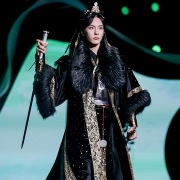 裘衣大氅cosplay男將軍戰服戰國袍漢服錦衣衛飛魚服曹縣古裝黑色