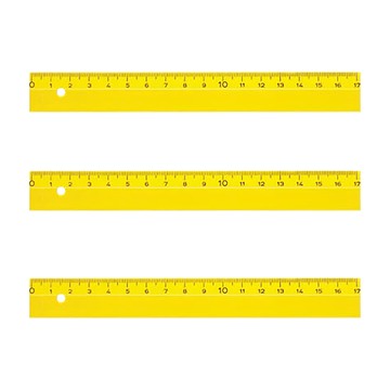 Raymay德製細長17CM直尺  黃  3入