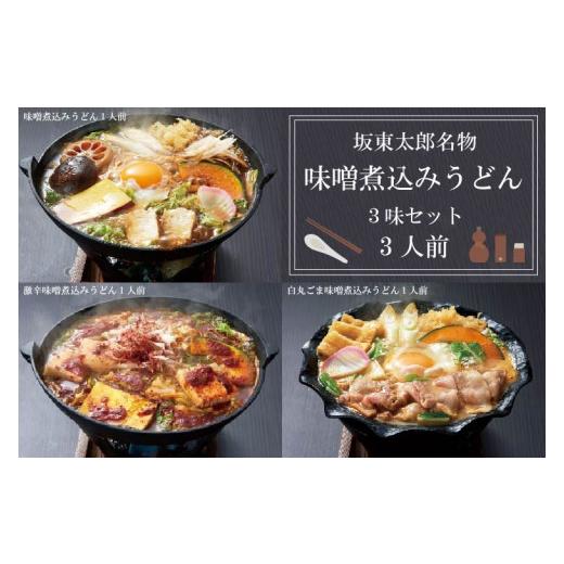 ふるさと納税 茨城県 行方市 EE-2　坂東太郎名物　味噌煮込みうどん３味セット（3人前）