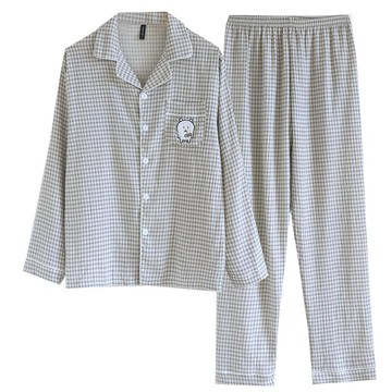 台灣现貨 家居服兩件式睡衣 長袖睡衣 男生睡衣 寬鬆睡衣 雲朵棉睡衣 秋冬睡衣 居家睡衣 開衫睡衣 居家服男 睡衣套裝