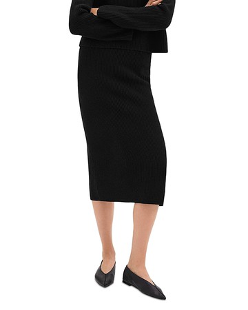 Theory Ribbed Sweater Midi Skirt