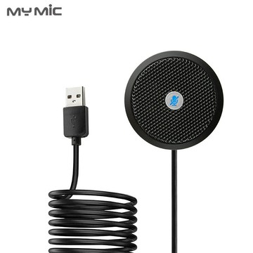 USB桌面麥克風帶靜音帶耳返功能360度拾音游戲語音視頻會議麥克風【北歐居家生活】