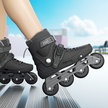 48H出貨！斯威W3旱冰革圭成-人初學者平地錵式滑冰革圭四耣帶護具男女專業耣滑革圭