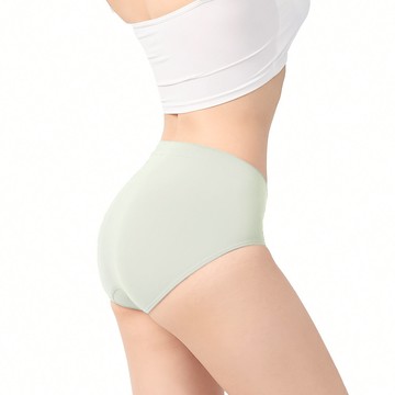【安心包臀】抗菌無縫內褲-中高腰 - L / 淡湖綠