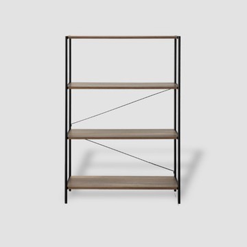 伊登鐵製烤漆四層架90 橡木黑