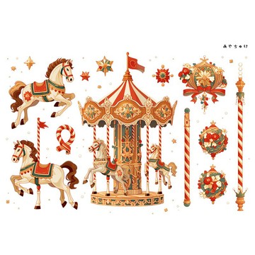 【6 月新品】20-134-0118 裁切紙 馬戲團風格