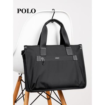 Polo公文包商務休閑肩包斜挎包牛津紡15寸文件袋大容量手提包男士