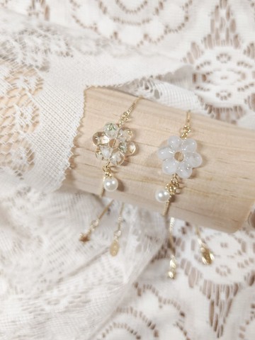 MS - 可愛花花珍珠手鍊