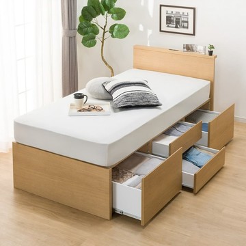 ◎單人床座 床架 N-ZIO-T BOX LBR 附充電孔 NITORI宜得利家居