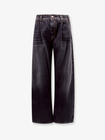 Black denim trouser with pleats - BRUNELLO CUCINELLI - gender_Woman