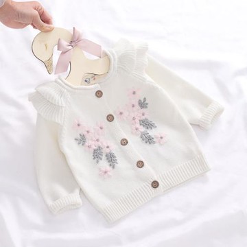 2026女童外套寶寶哈衣純棉嬰兒針織開衫公主洋氣爬服兩件套春秋裝
