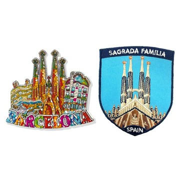 巴塞隆納高第聖家堂 Sagrada Família3D立體磁鐵+西班牙 聖家堂背膠補丁【2件組】旅遊磁鐵 紀念磁鐵 出國禮物磁鐵