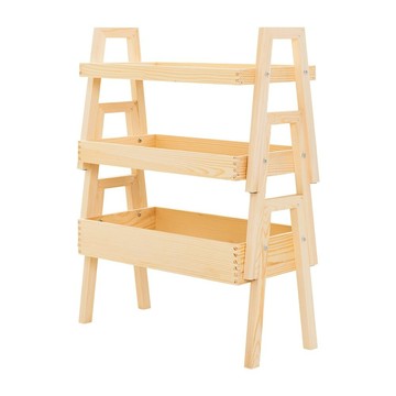 dayneeds 日需百備 確幸小日子三層梯形置物架 收納架/木架/雜物收納/植物架  木色  3層  64.5 x 30 x 83.3cm