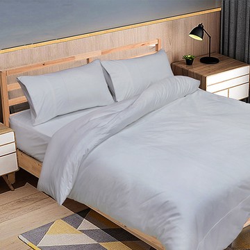 【多利寶寢具】FITNESS 純棉素色單人加大床包枕套組-灰色