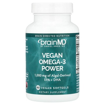 BrainMD, 全素 Omega-3 能量，60 粒植物基軟膠囊