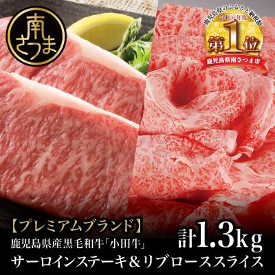 ふるさと納税 南さつま市 鹿児島県産黒毛和牛「小田牛」 サーロインステーキリブローススライス セット