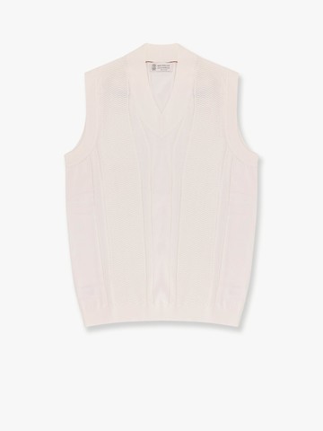 Cotton vest with jacquard motif - BRUNELLO CUCINELLI - gender_Man