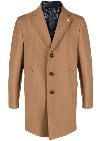 Manuel Ritz - layered single-breasted coat - men - Polyester/Acetate/Viscose/Wool/Polyamide/Polyester - 54 - Neutrals