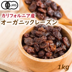 オーガニックレーズン 1kg ドライフルーツ 送料無料 有機レーズン ノンオイル 無添加 オーガニック認定品 植物油不使用 有機