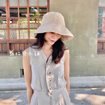 「拉兒小舖」台灣現貨-日系 韓  素面 防水漁夫帽 遮陽帽 太陽帽 大帽沿漁夫帽 遮臉帽 防曬帽