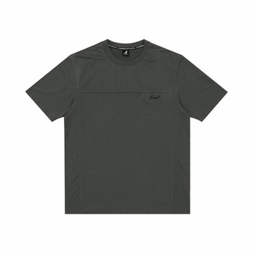KANGOL 短袖 短T 中性 深灰 草寫LOGO 拉鍊口袋 男 (布魯克林) 6225100613