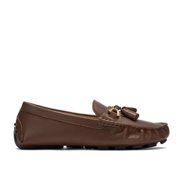 Clarks 麥穗系列- Quilto Step 女款柔軟舒適真皮流蘇莫卡辛鞋(棕褐色) CLF80714C