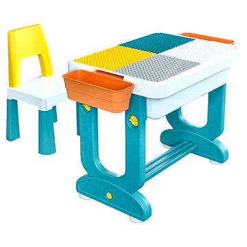 成長積木畫板桌椅組  多功能兒童學習桌  益智玩具  1組