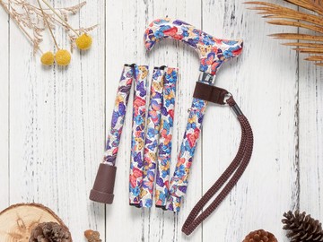 長輩生日禮物/登山 / 繽紛生活折疊手杖Premium-蝶舞