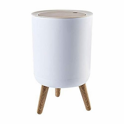 Nordic Style Trash Can (1-Pack) - Push Top Trash Can with Lid - 14.3  x 8.7
