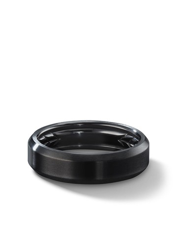 David Yurman - Beveled band ring - men - Titanium - 8 - Black