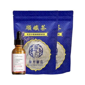 【新客美膚組】液態三重酸煥膚精華30ml+翰方御品順孅茶(7入)ｘ2