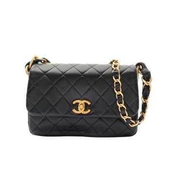 CHANEL 香奈兒 小號翻蓋包 肩背包 黑色 羊皮 AS4886 金扣 【二手名牌BRAND OFF】