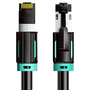 山澤 Cat.8超極速40Gbps傳輸雙屏蔽抗干擾電競工程網路線 1M  黑色  1條