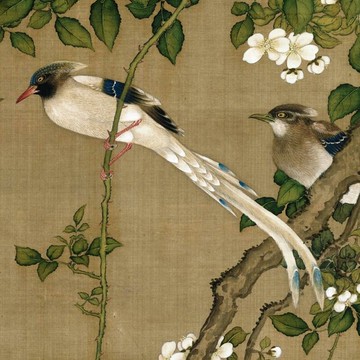 清沈銓花鳥圖35X82仿古畫復制花鳥畫名人字畫書房臥室玄關掛畫心