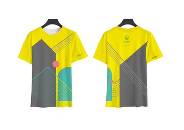 山脈幾何機能T-Shirt—女