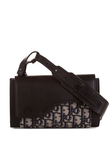 Christian Dior Pre-Owned - 2020 Oblique Elite cross body bag - women - Canvas/Calf Leather - One Size - Black