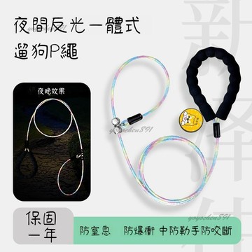 🐕賽級p繩 夜用 反光 防咬防水耐臟 狗狗牽引繩 防爆衝 遛狗繩 中大型犬訓犬狗繩p鏈