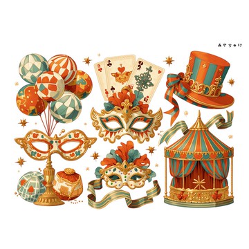 【6 月新品】20-134-0195 剪貼紙 馬戲團風格
