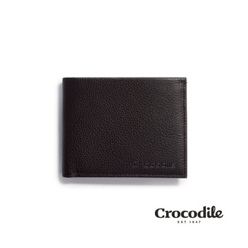 Crocodile 鱷魚皮件 男皮夾 短夾 11卡 中翻2窗 拉鍊零錢 Rocky系列 0103-09902-黑藍咖三色