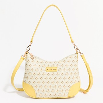 PLAYBOY - 肩背包附長背帶  Stellar系列 - 黃色