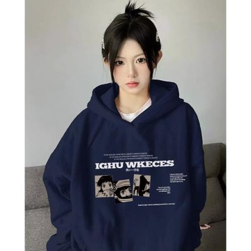 連帽衛衣女秋冬加絨oversize潮牌美式復古寬松慵懶風小個子外套