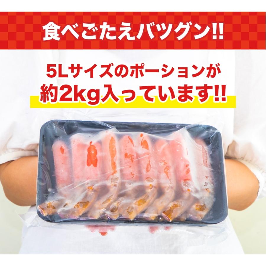 生食可 生ズワイポーション 5Lサイズ 15本入×4パック 約2kg ズワイガニ ずわいがに ズワイ蟹 ずわい蟹 蟹 かに カニ 鍋 しゃぶしゃぶ 刺身 お歳暮 年末年始